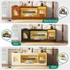 YITAHOME TV-meubel, Retro brandhout, 148 * 32 * 51cm, in hoogte verstelbare glazen Plank, 144cm RGB zevenkleurige lichtstrip, inclusief afstandsbediening met knoopbatterij Bild 4