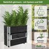 Hochbeet auf Rollen Kräuterbox 80x30x68 cm mobil schwarz für Garten und Balkon Bild 2