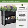Hochbeet auf Rollen Kräuterbox 80x30x68 cm mobil schwarz für Garten und Balkon Bild 5