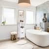 Rebecca Mobili Weiße Badezimmer-Kommode, Freistehender Platzsparender Schrank, MDF, 1 Fach 2 Schubladen, Mehrzweck, Für die Küche Waschküche - Maße: 84 x 30 x 30 cm (HxBxT) - Art. RE6682 Bild 2