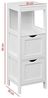 Rebecca Mobili Weiße Badezimmer-Kommode, Freistehender Platzsparender Schrank, MDF, 1 Fach 2 Schubladen, Mehrzweck, Für die Küche Waschküche - Maße: 84 x 30 x 30 cm (HxBxT) - Art. RE6682 Bild 3