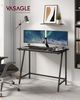 Vasagle Schreibtisch, Computertisch mit Stahlrahmen, Tischplatte im Vintagestil, Homeoffice-Tisch, einfache Montage, 50 x 100 x 75 cm, Industrie-Design, ebenholzschwarz-tintenschwarz LWD040B56 Bild 2