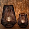 esotec LED Solarleuchte 2x Windlicht Ilona H31,5+51cm POLYRATTAN Bruchglaskugel 2800K 102209, LED fest integriert Bild 4