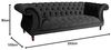 Ivette Sofa 3-Sitzer Samtvelours Schwarz Buche Nussbaumfarben Bild 2