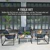 Outsunny Sitzgruppe mit 2er Sofa, 2 Sessel, Sitzkissen, Beistelltisch, Outdoor, (Stahl Gartenmöbel Set, 4-tlg, wetterfest Balkonmöbel-Set), für Garten Terrasse Balkon Grau Bild 3