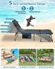 KingCamp 2er Set Sonnenliege Klappbarer mit Lesefenster, Liegestuhl Klappbar 5-Position-Verstellbare Rückenlehne Leicht mit Kopfstütze Strandliege klappbare für Strand Garten Terrasse Camping Bild 4