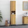 Badhochschrank 35x190cm 'Detroit' Kiefer massiv eichefarbig & schwarz Bild 2