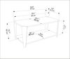 Modern Coffee Table, Walnut & Travertine, 91 x 40 x 47.5 cm | 100% Melamine Coated Particle Board, 18 mm Thick | Stylish Marble Design for Contemporary Living Spaces Bild 3
