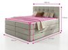 Boxspringbett Best XL mit 2 Bettkästen und Topper, mit Taschenfederkern- und Bonellfederkernmatratze, Doppelbett, Polsterbett aus Webstoff mit Stauraum (Schwarz (Inari 100), 160x200 cm) Bild 3