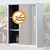 GFP Geräteschrank Metall 120 x 75 x 161 cm Gartenschrank wetterfest mit Schiebetür in anthrazit inkl. Fußboden Bild 3