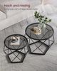 Vasagle Couchtisch rund, 2er Set, Wohnzimmertisch, Beistelltisch, modern, abnehmbare Tischplatte, für Wohnzimmer, schiefergrau-tintenschwarz Bild 5
