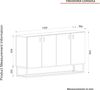 Sideboard Theodora Rebab 2 Türig 3 Schubladen Gold mit Metall Füße Bild 3