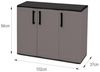 Dmora - Gesves Outdoor-Garderobe, Mehrzweck-Balkonschrank, 3-türiger Outdoor-Kleiderschrank, 100% Made in Italy, 102 x 37 x 84 cm, Grau und Schwarz, gestreifte Oberfläche Bild 2