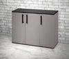 Dmora - Gesves Outdoor-Garderobe, Mehrzweck-Balkonschrank, 3-türiger Outdoor-Kleiderschrank, 100% Made in Italy, 102 x 37 x 84 cm, Grau und Schwarz, gestreifte Oberfläche Bild 5