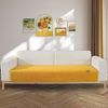 LINGKY Samt Sofabezug 1 2 3 4 Sitzer, L Form Sofaüberwurfe, Ecksofa Sofa überzug Pets Dog Couch überzug Anti-rutsch Sofaschutz, Ultra Weicher Sofaschoner (Gelb,110x210 cm/Rechteckig) Bild 4