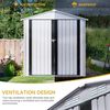 YITAHOME Gartenhaus, abschließbar, verzinktes Metall, für den Außenbereich, wasserdicht, mit 4 Lüftungsschlitzen für Fahrrad, Werkzeug, Rasenmäher, Weiß, 171 x 118 x 184 cm Bild 5