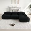 Ball & Cast Cord Sofa, Boneless Couch mit Ottomane, Ohne Montage, Sofa Modular mit Polsterung für Wohnzimmer, Schlafzimmer, Schwarz, 3 Sitze + 1 Ottomane Bild 2