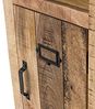 Eleganter Bad Hochschrank Pune in Mehrfarbig - 43x180x35cm, Mangoholz & Metall, 2 Türen, 1 Schublade & Fach Bild 4