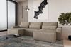 MOEBLO Wohnlandschaft DENVER U MINI, aus Cord, Couch Cord für Wohnzimmer Schlafsofa Sofagarnitur Sofa Eckcouch U-Form Cordstoff, Eckcouch Wohnlandschaft Sofa mit Ottomane Eckgarnitur Polsterecke, mit Schlaffunktion und Bettkasten Bild 4