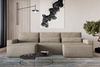 MOEBLO Wohnlandschaft DENVER U MINI, aus Cord, Couch Cord für Wohnzimmer Schlafsofa Sofagarnitur Sofa Eckcouch U-Form Cordstoff, Eckcouch Wohnlandschaft Sofa mit Ottomane Eckgarnitur Polsterecke, mit Schlaffunktion und Bettkasten Bild 3