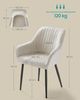 SONGMICS Esszimmerstuhl mit Armlehnen, 4er Set, Samt, 62,5 x 60 x 85 cm, Cappuccinobeige Bild 3