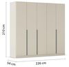 Rauch Möbel Alabama, Kleiderschrank, Garderobe, 5-türig, Zubehör Premium, 3 Kleiderstangen, 6 Einlegeböden, Schubladeneinsatz, Farbe Beige, Griff Grau metallic, 226 x 210 x 54 cm Bild 3