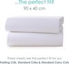 Clair de Lune Pram/ Crib Cotton Jersey Fitted Sheets (Pack of 2, White) Bild 2