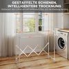 HOMCOM Wäscheständer Edelstahl Turmwäscheständer auf Rollen, mit 3 verstellbaren Stangen, für Lange Kleidungsstücke, für Wohnung, 104-150x103x145-197cm, Silber Bild 3