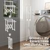 HOMCOM Wäscheständer Edelstahl Turmwäscheständer auf Rollen, mit 3 verstellbaren Stangen, für Lange Kleidungsstücke, für Wohnung, 104-150x103x145-197cm, Silber Bild 4