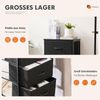Sweetcrispy Kommode mit 4 Schubladen, Stoff Schubladenschrank, Schmal Schrank, Kommode Schlafzimmer, Industrial Stil für Wohnzimmer, Kinderzimmer, Flur Aufbewahrungsschrank, Schwarz Bild 4