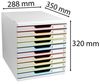 Exacompta Schubladenbox Modulo 302913D A4+ 10Schübe weiß/harlekin/weiß Bild 3