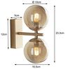 Wandleuchte NEPTUN Gold Messing & Glaskugeln, mit Schalter, Höhe 23cm Bild 3