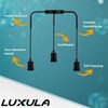 LUXULA Pendelleuchte Industrial 3 flammig, für 3 x E27, Metall, 1,5 m Textilkabel, schwarz Bild 2