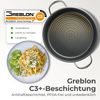 KLAMER Servierpfanne mit Deckel 28cm Induktion, antihaftbeschichteter Edelstahl Schmortopf…, Energiesparend, Güteglasdeckel, tropffrei abgießen Bild 3