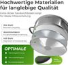 KLAMER Servierpfanne mit Deckel 28cm Induktion, antihaftbeschichteter Edelstahl Schmortopf…, Energiesparend, Güteglasdeckel, tropffrei abgießen Bild 5