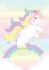 WIETRE® 3er Set Einhorn Bilder Kinderzimmer Babyzimmer Deko | Bild Mädchen Rosa Poster DIN A4 | Unicorn Einhörner Geschenk Tiere Tierposter Girls | Regenbogen Dekoration - ohne Rahmen Bild 4