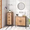 EUGAD Badezimmerschrank, Badschrank, Kommode mit 4 Schubladen, Beistellschrank, Schrank für Badezimmer, Wohnzimmer, Schlafzimmer, Küche, Flur, aus Metall + Holzwerkstoff, 30 x 82 x 30 cm Bild 2
