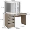 Schminktisch Sherry Greige Hochglanz 120 cm mit LED-Spiegel Vicco Bild 3