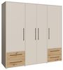 Drehtürenschrank >MOKKARIS< sandfarbig / Artisan Eiche Dekor - 205,9x200,1x58,8cm (BxHxT) Bild 4