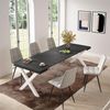 Skraut Home | Ausziehbarertisch | Multifunktionaler ausziehbarer | 260 | Für 12 Gäste | Massivholz Beine | Moderner Stil | Schwarz Bild 2