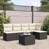 vidaXL 6-tlg. Garten-Sofagarnitur mit Kissen Schwarz Poly Rattan 3217526 Bild 2