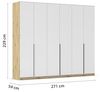 Rauch Möbel Alabama, Kleiderschrank, Garderobenschrank, 6-türig, Zubehör Classic, 3 Kleiderstangen, 9 Einlegeböden, Farbe Weiß/Eiche Artisan, Holz, Griff Grau metallic, 271 x 229 x 54 cm Bild 3