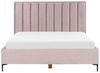 Bett mit Stauraum SEZANNE 180 x 200 cm Samtstoff Rosa Bild 4