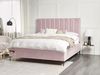 Bett mit Stauraum SEZANNE 180 x 200 cm Samtstoff Rosa Bild 2
