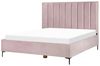 Bett mit Stauraum SEZANNE 180 x 200 cm Samtstoff Rosa Bild 5