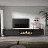 Skraut Home | TV-Schrank, Lowboard | für Wohnzimmer und Esszimmer | 317 x 45 x 35 cm | Elektrokamin XXL | Hängend | Moderner Stil | Schwarz Bild 2