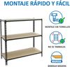 SimonRack Schwerlastregal, Lagerregal, 90 x 120 x 40 cm, Metallregal, Kellerregal, Biegestelle 200 kg, 3 Holzfachböden, Anthrazit/Holz - Maderclick Bild 5