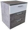 HTI-Living Nachtschrank Nachtkommode 3 Schubladen Nina Beton Weiß (Stück, 1-St, 1 Nachtschrank) Nachtschrank Nachttisch Bild 2