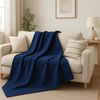 Betz 4 Stück Fleecedecken Kuscheldecken Größe 130x170 cm Farbe dunkelblau Bild 2