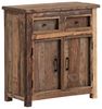 Rustikale Kommode Sumatra aus recyceltem Altholz 80x87x40 cm mit 2 Türen und 2 Schubladen – Stauraumwunder im Landhausstil von massivum Bild 1